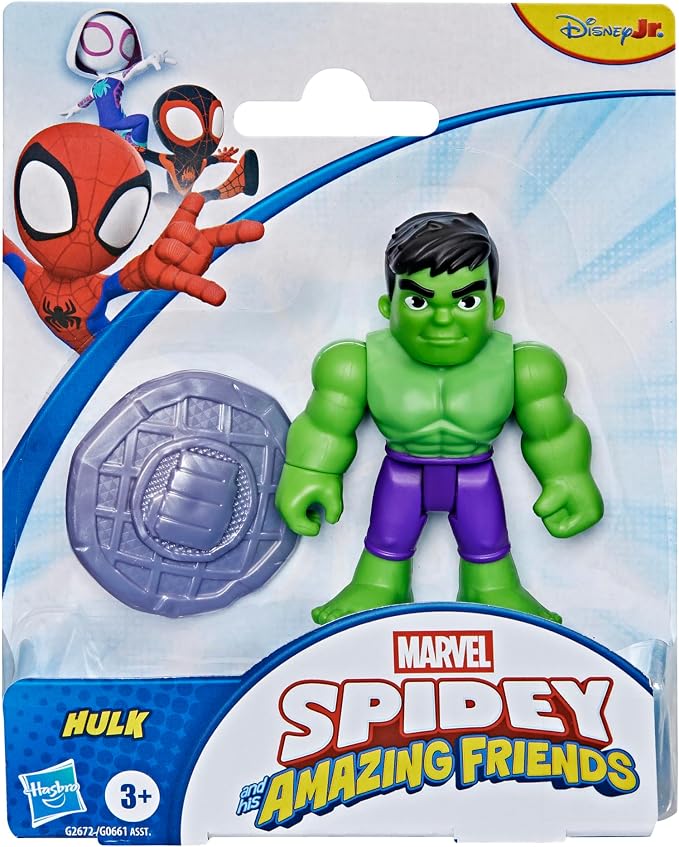 Marvel Spidey and His Super Friends Hulk Toy with Accessories, 3 Inch Action Figure, Superhero Toy for Kids, Ages 3+