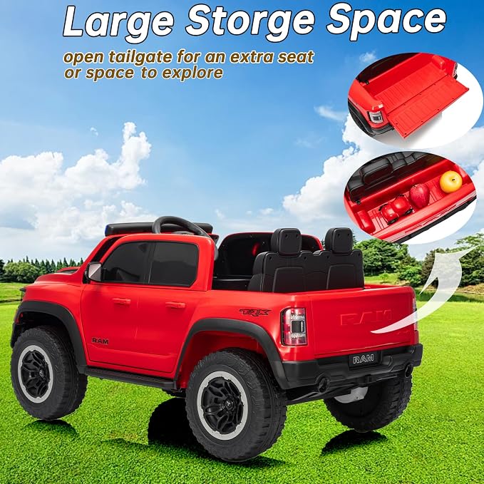 FINITO 4WD Kids 24V 4x4 Kids Ride On 2 Seater Police Truck, Remote Control Ride On Toy Car, Kids' Electric Ride On Truck, Kids' Side by Side Truck for Children Ages 3+, Powered Cars for Kids