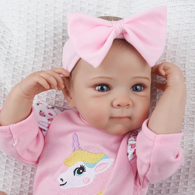 KSBD Reborn Baby Dolls - 20-inch Realistic Baby Doll Girl, Lifelike Newborn Baby Doll with Full Vinyl Body, Handmade with Accessories, Real Life Baby Doll for 3+ Years Old Kids Gifts