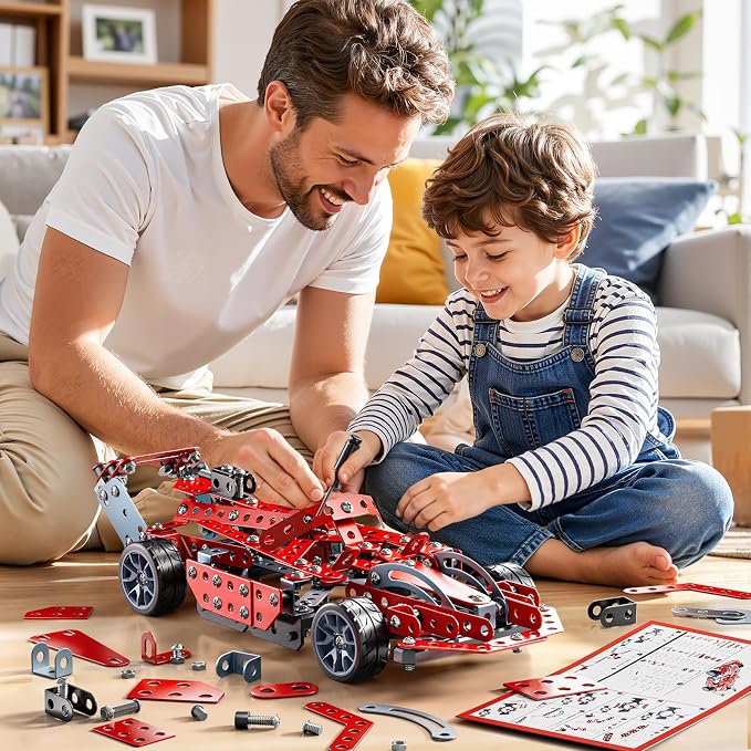 Metal Model Racing Car Kits - STEM Projects for Kids Ages 8-12, Assembly Educational Building Toys Model Car Toys for Kids Boys Girls 8 9 10 11 12 Years Old