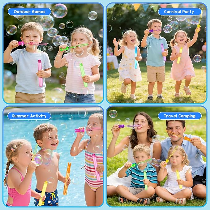 24PCS Bubble Wands for Kids,Bulk Bubble Wand for Kids Party Favor, Bubble Maker for Party Favor,Birthday,Goodie Bags, Wedding, Carnival Prizes, Summer Outdoor Toy Gifts, Assortment 6 Colors