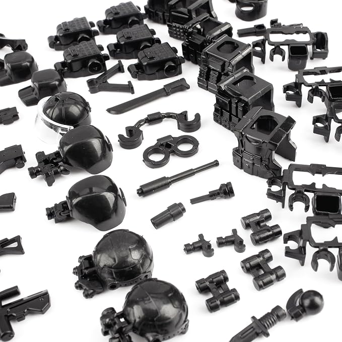 Weapons Pack Military Weapons Accessories Chicken Gear Weapon Parts Toys Military Equipment Battle Blocks Bricks Compatible with Major Brand, 3 Years Old and up, Us Weapons(88pcs)