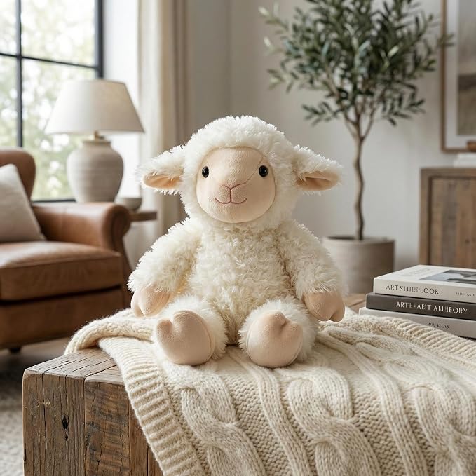 Stuffed Animal Plush Toy Soft Plushie Cuddly Sheep Cute Plush Toy for Kids Toddlers Soothing Sleep Birthday Christmas Nursery Decor Party Favors