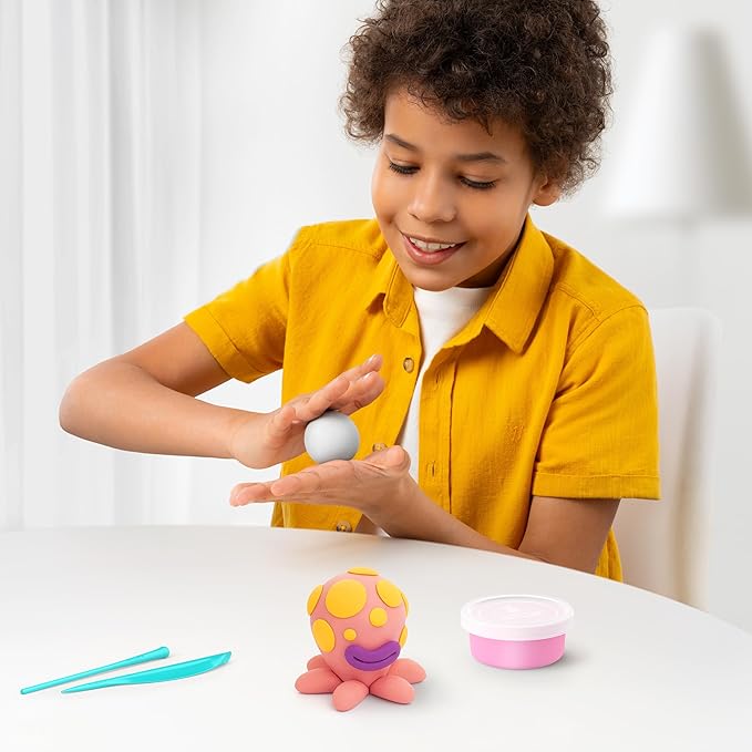 Hey Clay 15 Cans Set - Colourful Modelling Kids Air-Dry Clay 15 Cans with Sculpting Tools and Fun Interactive Instructions for Children Age 3+ (Ocean)