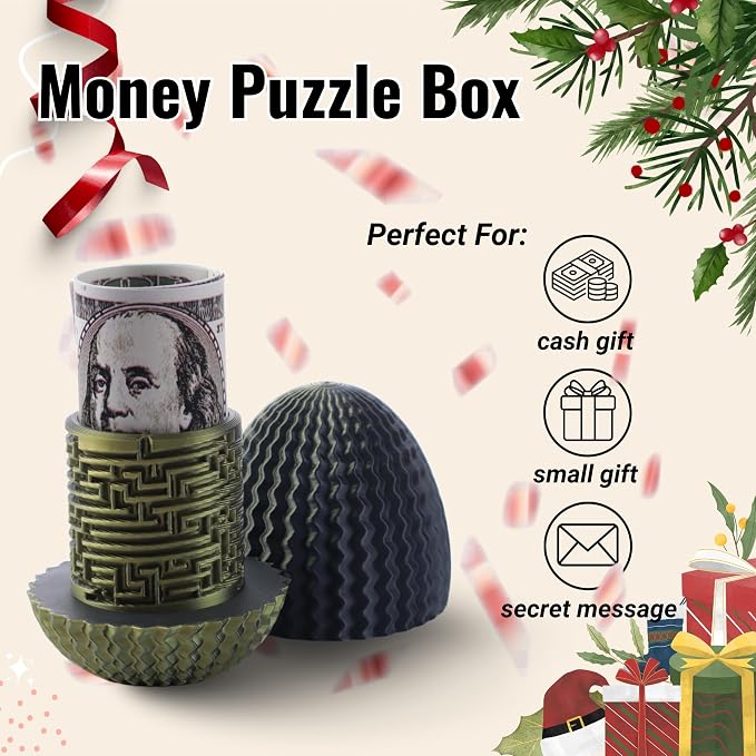 Maze Egg Money Puzzle Gift Box: Available in 4 Unique Internal Designs - Secret Cash Holder & Surprise Gift Container for Easter, Birthday, Wedding - Fun Brain Teaser Toy for Kids & Adults