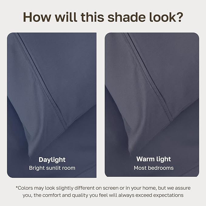 California Design Den Pack of 2 King Size Sheet Sets - 400 Thread Count 100% Cotton Sateen - Soft and Breathable Sheets, 2 Sets of Deep Pocket Bed Sheets - Indigo Dusty Blue