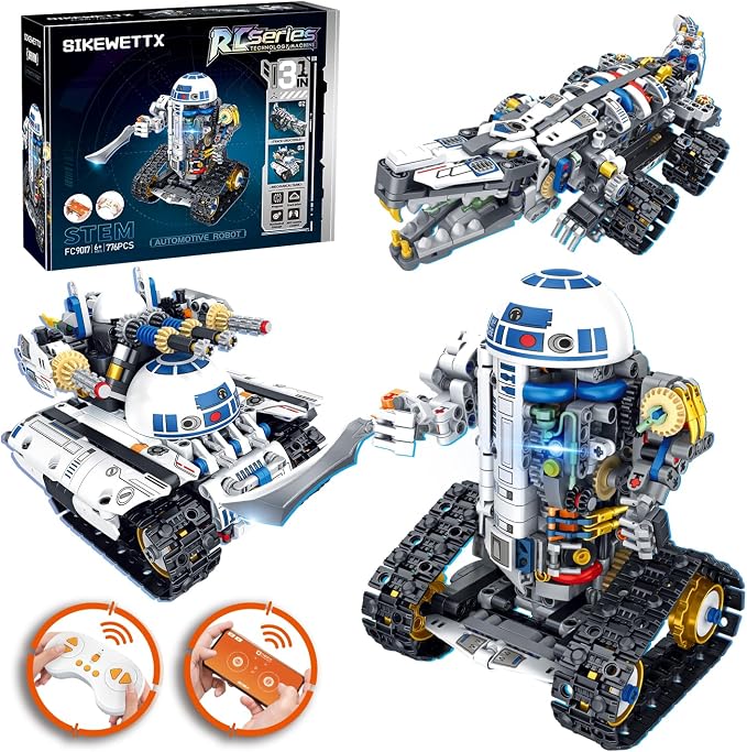 3 in 1 STEM Robotics Building Kit, 776 PCS APP/Remote Control Robot Space Wars Toy Building Block Sets, Compatible with Lego Robotics Control & Programming Robot Birthday Gifts for Boys Age 8-14+