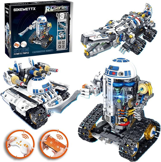 5 in 1 STEM Robotics Building Kit, 776 PCS APP/Remote Control Robot Space Wars Toy Building Block Sets, Compatible with Lego Robotics Control & Programming Robot Birthday Gifts for Boys Age 8-14+