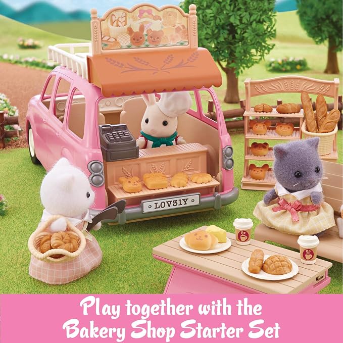 Calico Critters - Family Picnic Van - Family Vehicles – Kids Pretend Play Toy, Miniature Vehicle & Accessories Set, Ages 3+