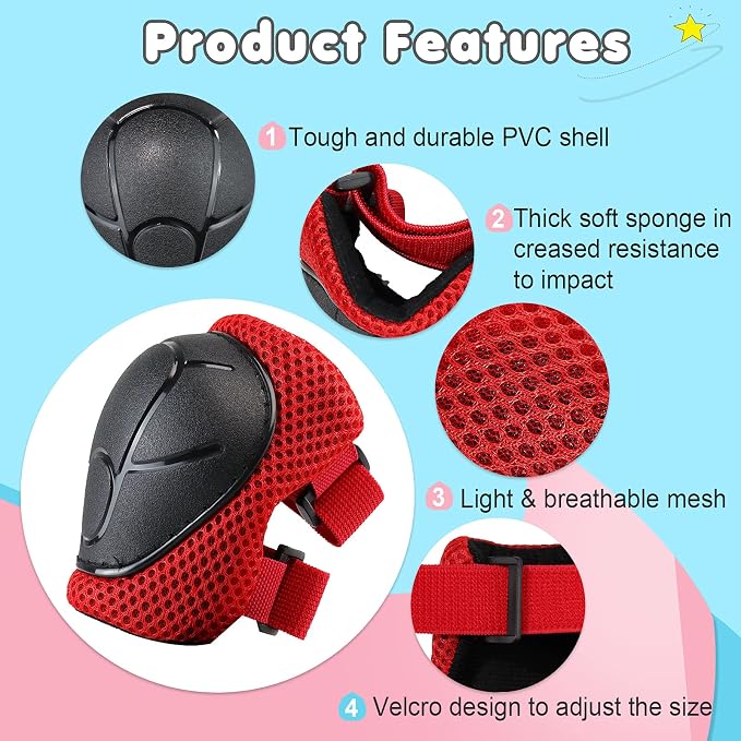 Kids Bike Helmet Adjustable Toddler Bike Helmets for Kids 2-5-8/8-14 Years with Knee Elbow Wrist Pads for GirlsBoys Youth Skateboard Bicycle Helmet for Scooter Roller Skating Balance Bike