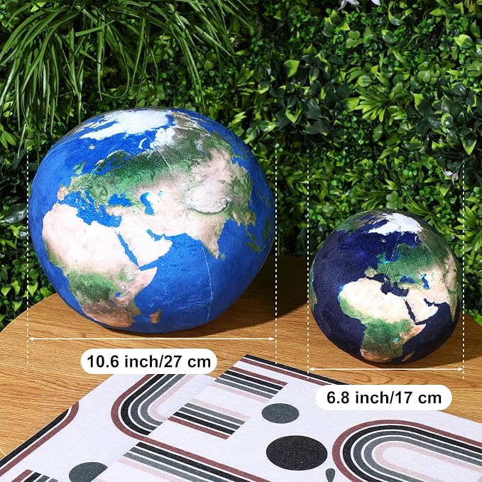 Arrowbash 5 Pcs Moon, Earth, The Sun Planet Plush Space Planet Throw Pillow Solar System Plush Balls 3D for Home Decoration