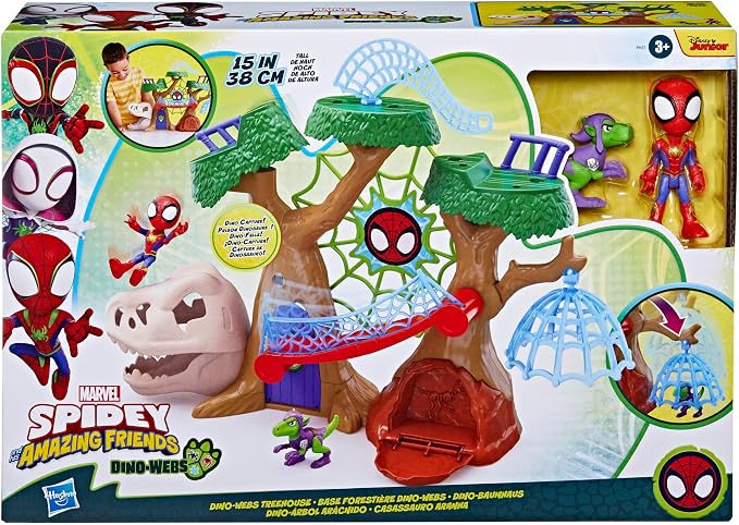 Spidey and HIS Amazing Friends Marvel Dino-Webs Treehouse Super Hero Playset