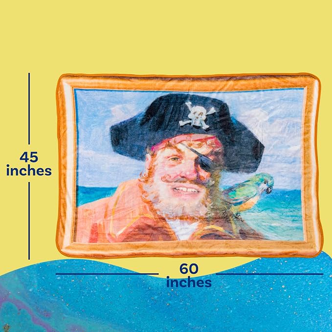 Silver Buffalo Spongebob Squarepants Featuring Captain Painty the Pirate 45" x 60" Fleece Throw, Soft and Cozy Blanket, 180 GSM