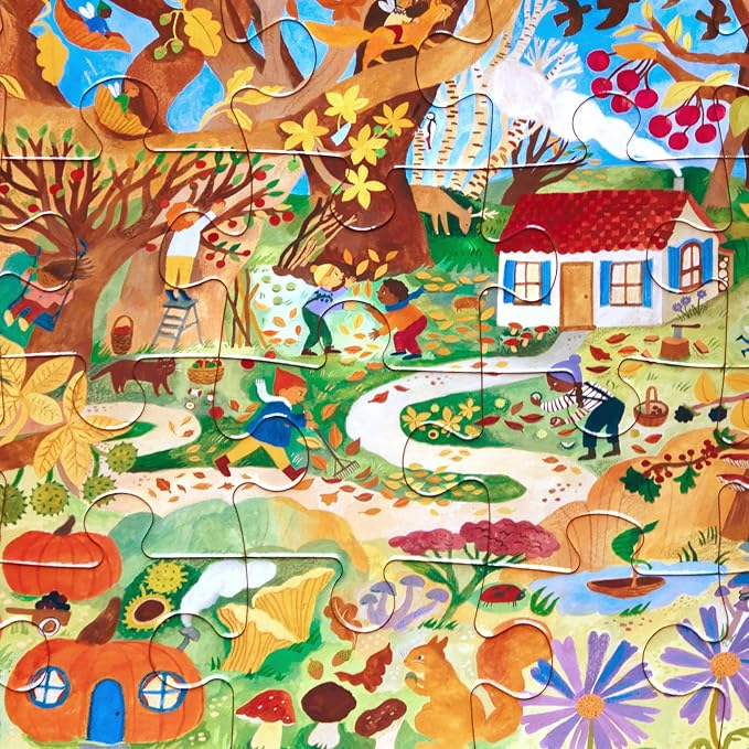 eeBoo 20 Piece Giant Floor Puzzle - Fairy Cottage Children's Puzzle Fantasy Nature Themed, Large Pieces for Small Hands to Develop Motor Skills