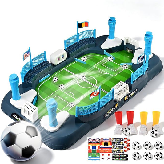 Mini Foosball Table Game for Kids - Soccer Board Game Toy for Boys Girls Ages 3-12, Interactive Tabletop Football Pinball Game & Finger Soccer Game, Indoor Family Party Sports Gift for Birthday