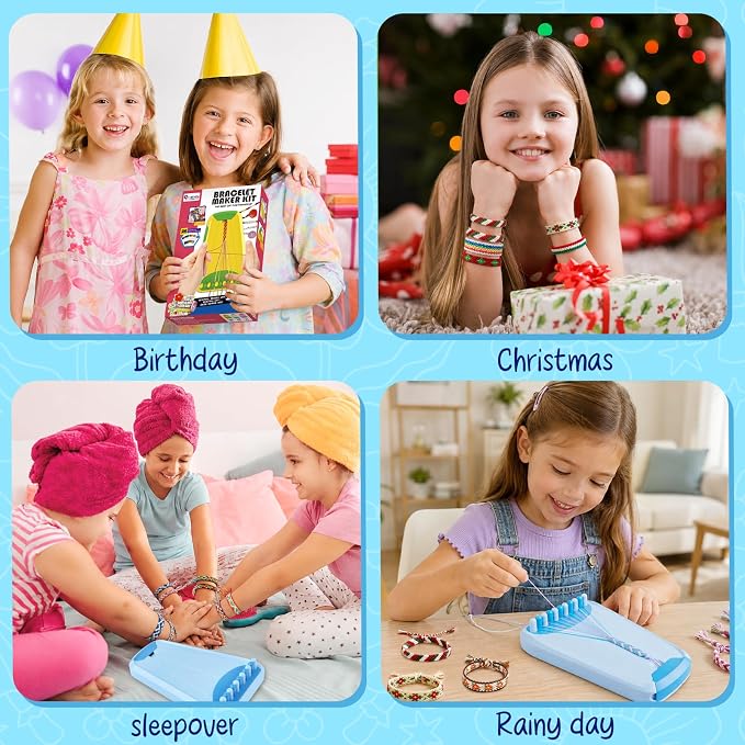 CEUCAL Bracelet Making Kit for Girls - Friendship Bracelet Kit - Birthday Gifts for Ages 6 7 8 9 10 11 12 Year Old Girl, Arts and Crafts for Kids Ages 8-12 Teen String Bracelets DIY Maker