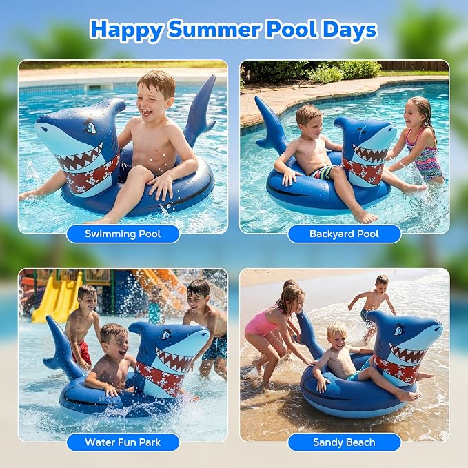 Moko Inflatable Swimming Rings, Pool Floats Swim Tubes Rings Round Shape Cute Cartoon Design Beach Water Lounge Inflatable Raft Party Supplies for Kids