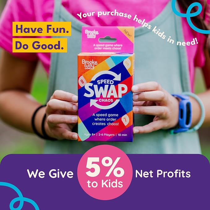 Brooke & Joy Games - Speed Swap Chaos – Where Order Creates Chaos! Fast, Fun Family Card Game for Kids, Teens & Adults, Easy to Learn, Perfect for Game Night & Travel, 10-Minute Party Game, Ages 8+