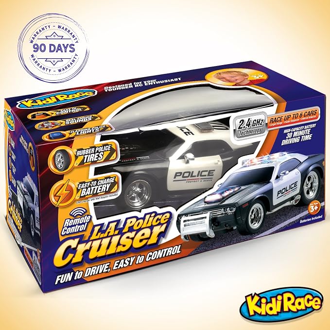 Rechargeable Police Car Remote Control Toy for Kids, Hobby Rc Cars Toys, Lights & Siren, Birthday Gift Ideas for Boy Age 8-12 Years, Gifts for Boys & Girls Ages 3 4 5 6-8 9 10 11 12 Year Old