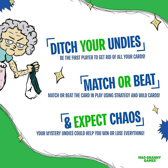 Hilarious Family Card Game for Kids, Teens & Adults | Fast-Paced Party Game for 2–5 Players, Ages 8+ | Quick 10–15 Minute Game Night by Mad Granny Games