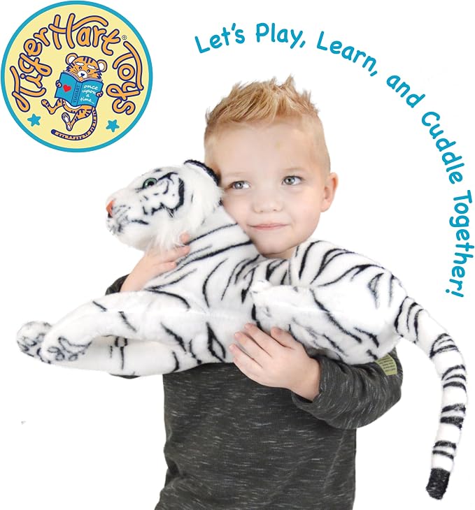 TigerHart Saphed The White Tiger - 17 Inch Stuffed Animal Plush