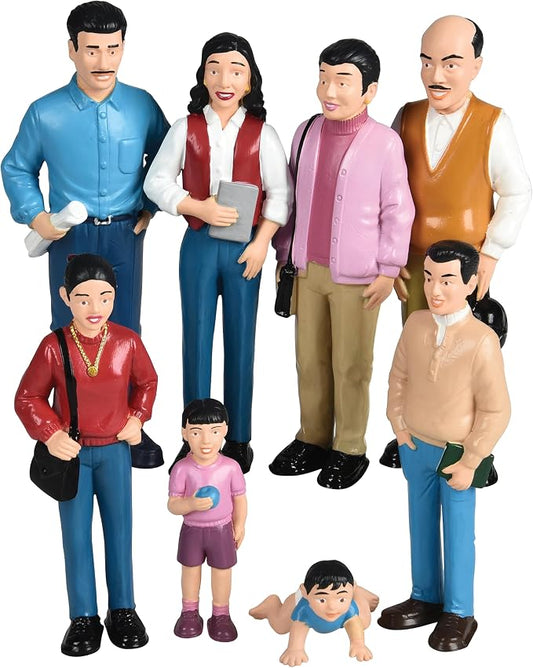 Creative Minds Marvel Education Hispanic Family Toy Figure Set for Kids Ages 3+, Set of 8 Inclusive and Diverse Dollhouse Toy Figurines, Multicolor