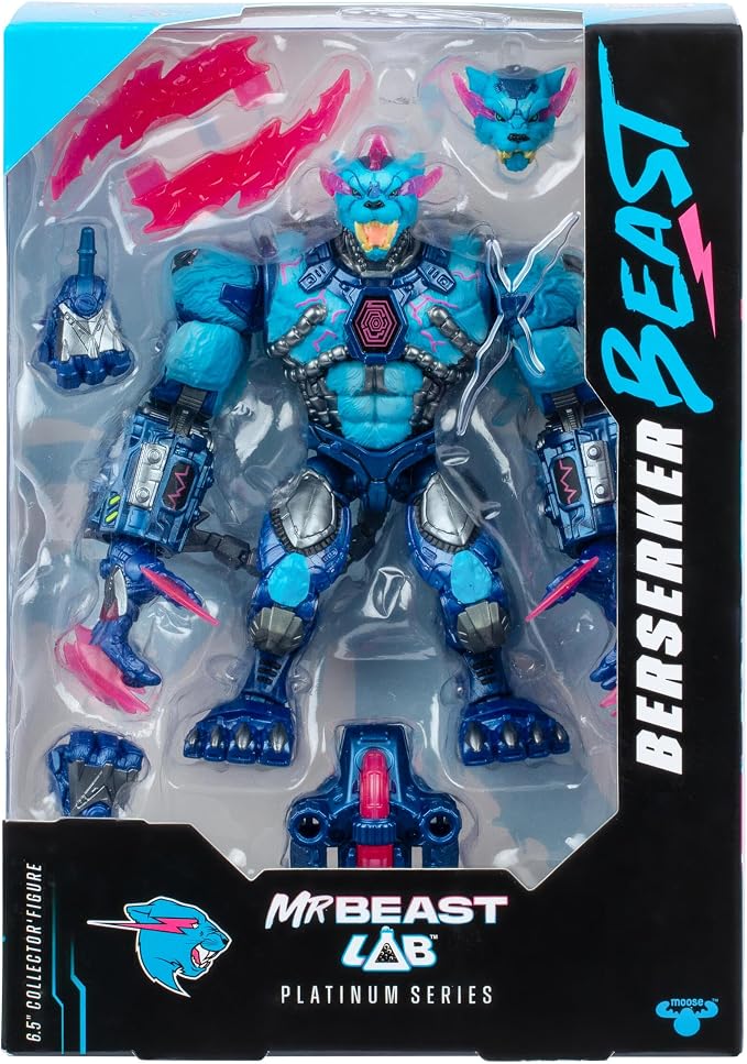 MrBeast Lab Platinum Series 6" Berzerker Beast Titans Collector Figure | Four Horsemen Studios collaboration with 34-point poseability adds depth for articulated action figures for collectors