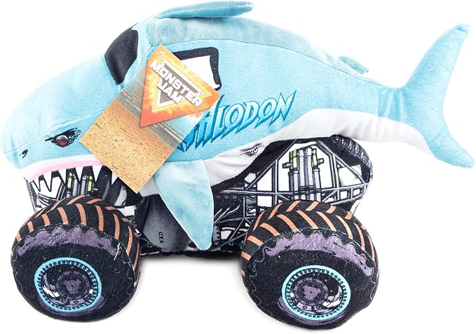 Jay Franco Monster Jam Plush Stuffed Megalodon Pillow Buddy - Super Soft Polyester Microfiber, 16 inches