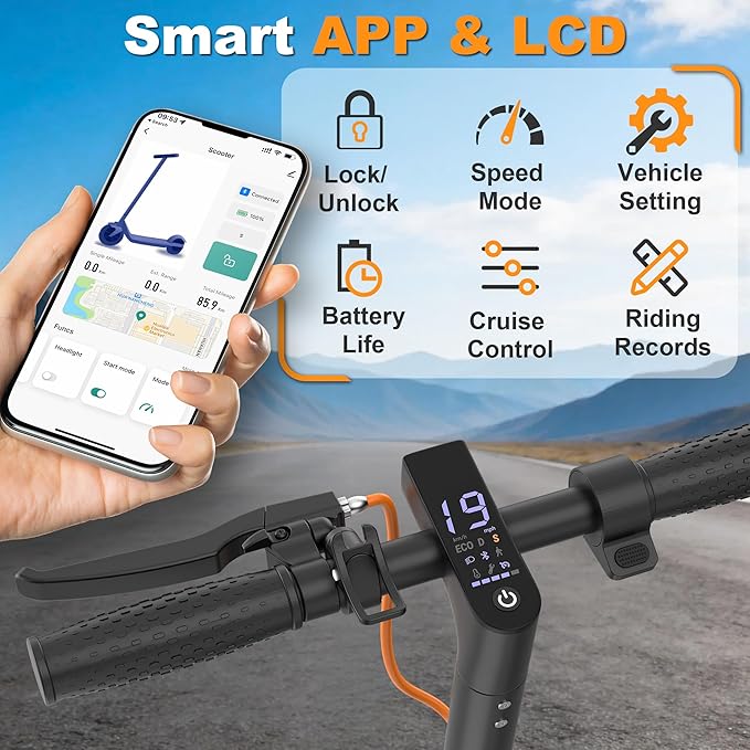 VOLPAM Electric Scooter, 350W/500W/800W/1000W/250W Powerful Motor & 19/22/ 9 MPH Top Speed, 16-28-10 Miles Long Range, Folding E Scooter Choice