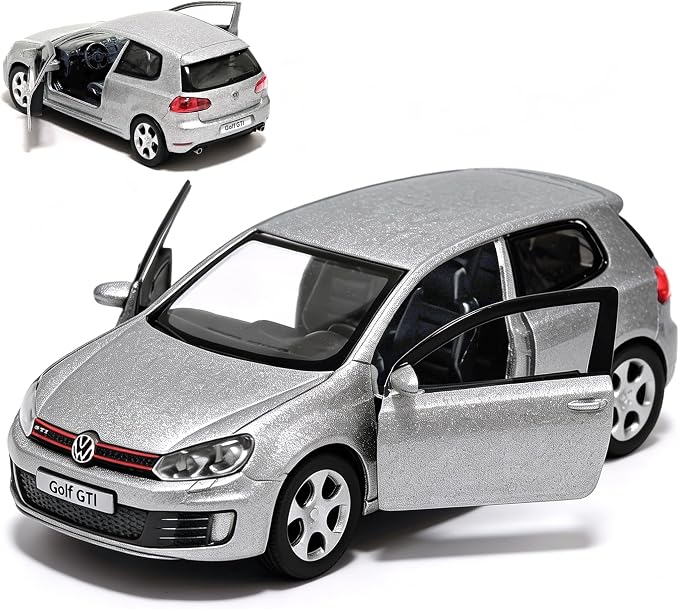 Volkswagen Golf GTI Toy Car 1/36 Model Car Toys Car Metal Collect Car with Pull Back for Boys Children Age 3 + Year Old Festival Gift(Silver)