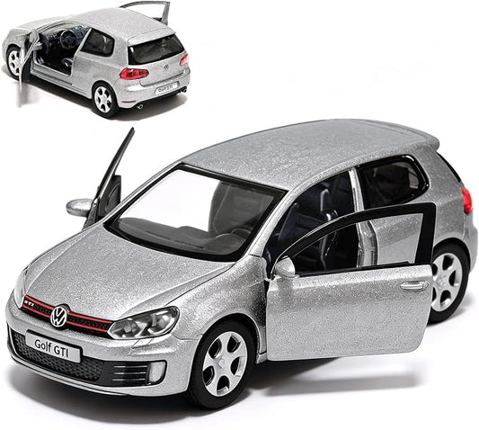 Volkswagen Golf GTI Toy Car 1/36 Model Car Toys Car Metal Collect Car with Pull Back for Boys Children Age 3 + Year Old Festival Gift(Silver)