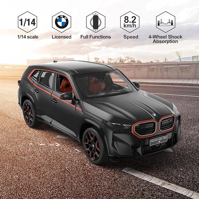 RASTAR BMW Toy Car 1:14 BMW XM Label Red Remote Control Car for Boys Kids RC BMW Model Car 2.4GHz, Openable Doors, Black | Officially Licensed, Ideal Gift, Working Lights, Independent Suspension, RC Car Model for Play & Display