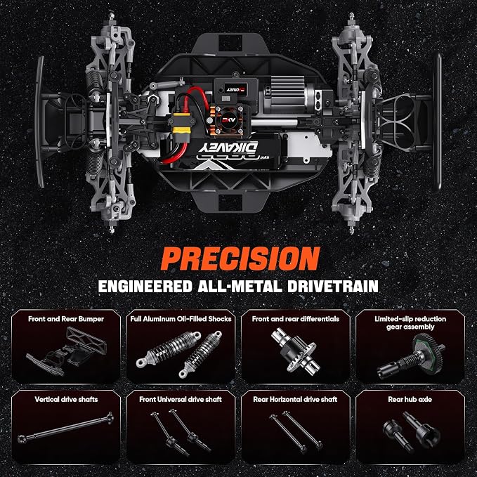 1/12 Brushless Remote Control Car RTR, 42MPH (70+Km/H 4WD Rc Short-Course Truck, Amateur-Level Rc Drift Car, Equipped with 3s 2200 Mah Battery, All-Terrain Tires, Suitable for Adults-RED