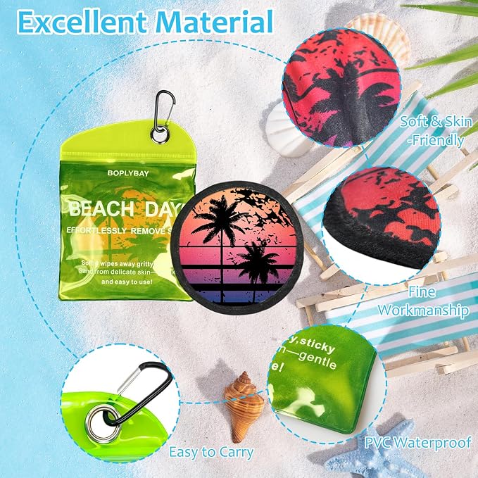 Natural Sand Remover Pouch for Beach | Aloe & Oat Powder, Talc-Free & Hypoallergenic | Waterless Cleaner for Feet, Swimsuits, Pets | Eco Travel Gift