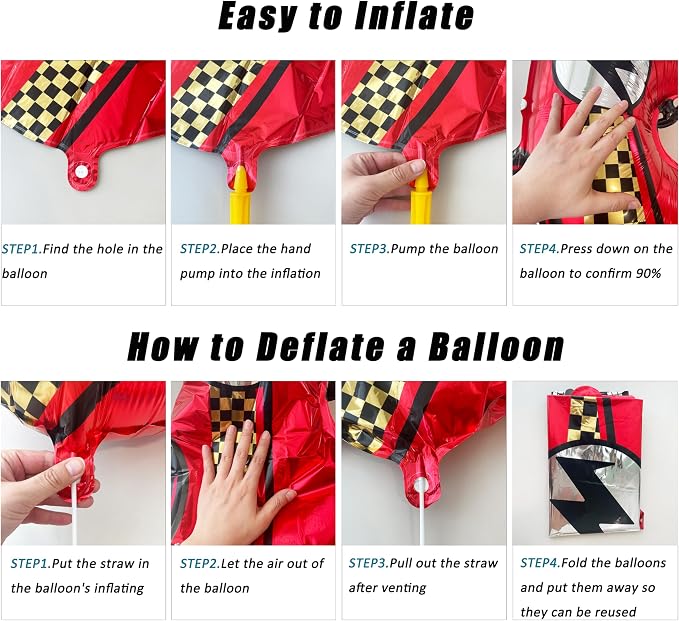3D Self Standing Race Car Tire Foil Balloon Red Car Balloons For Birthday Boy Race Themed Party Baby Shower Decorations Supplies