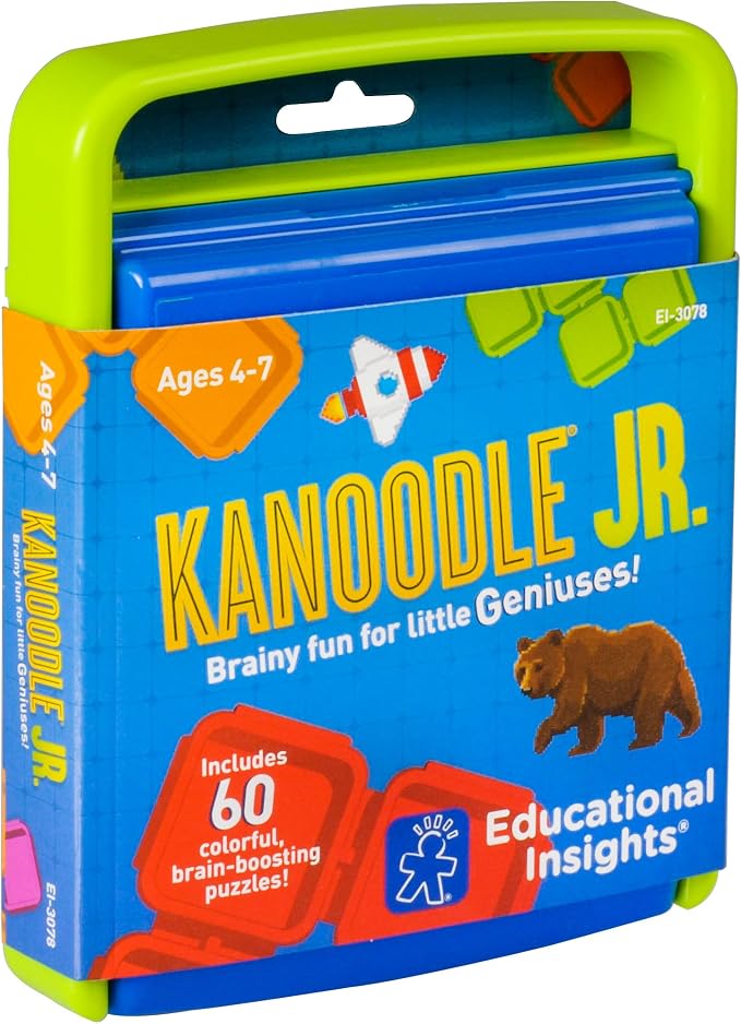 Educational Insights Kanoodle Jr. - 3D Brain Teaser Puzzles for Kids, Spatial Puzzle Games for Adults, Teens and Kids, Problem Solving Toys and Logic Puzzles, Single Player Games