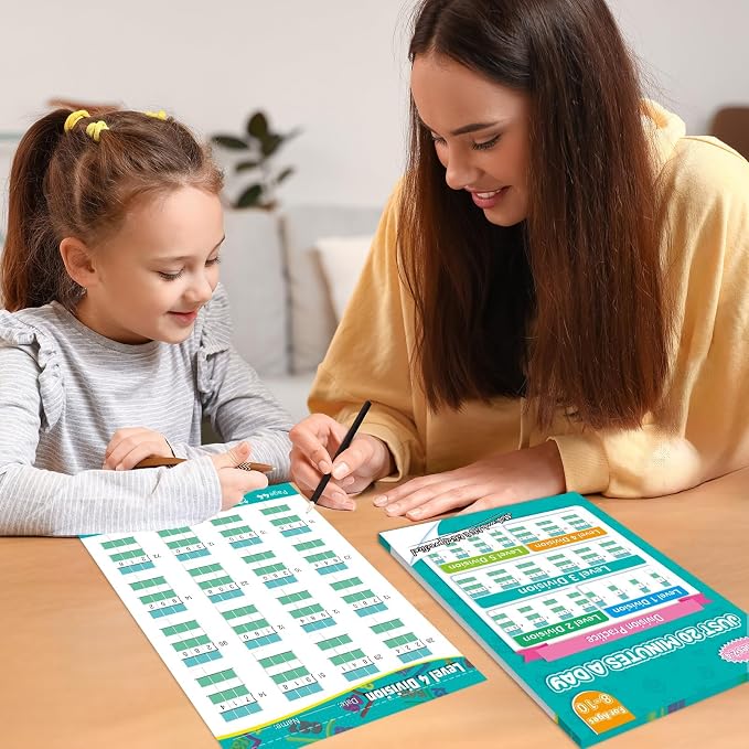 56 Pages Math Worksheets Division Practice Math Problem Workbook for 3rd 4th 5th Grade Students Age 7 8 9 10 11 Yeas Old Kids Early Childhood Education Materials Double & Triple Digit Division-Level 6