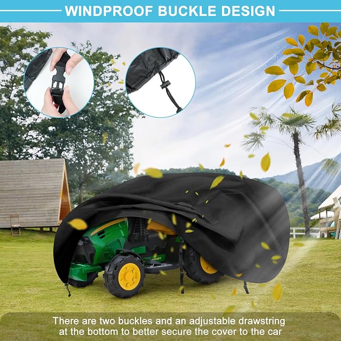 Kids Ride On Toy Tractor Cover, 70" L x 28" W x 26" H Outdoor Waterproof Cover for Kids Electric Tractor with Trailer, Universal and All Weather Protection
