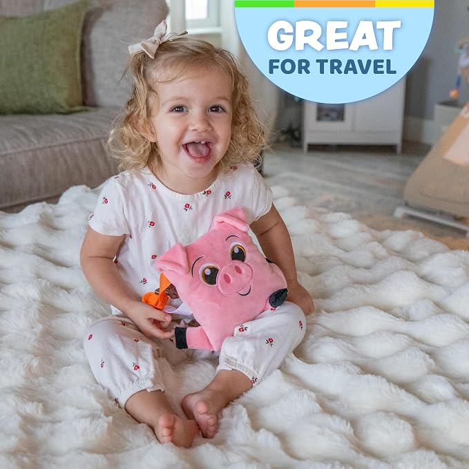 Buckle Toys - Boink Pig - Learning Activity Toy - Develop Fine Motor Skills - Compact Travel Size - Perfect Calming Sensory Toys