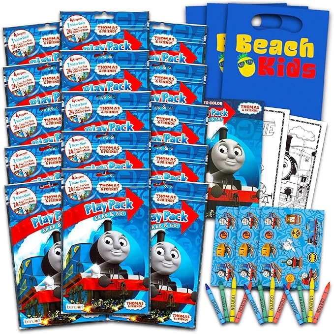 Bendon Publishing Set of 15 Kids Play Packs Bundle ~ Fun Party Favors Coloring Book Crayons Stickers (Thomas and Friends)