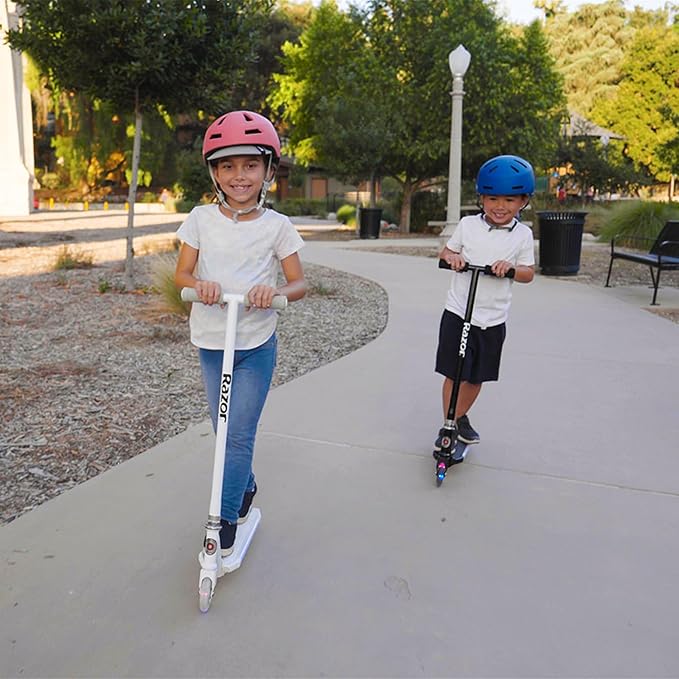 Razor Kick 2 Glow Steel Kick Scooter with Motion-Activated Light-Up LEDs for Children 5 and Up, Maximum Rider Weight of 143 Pounds, Black