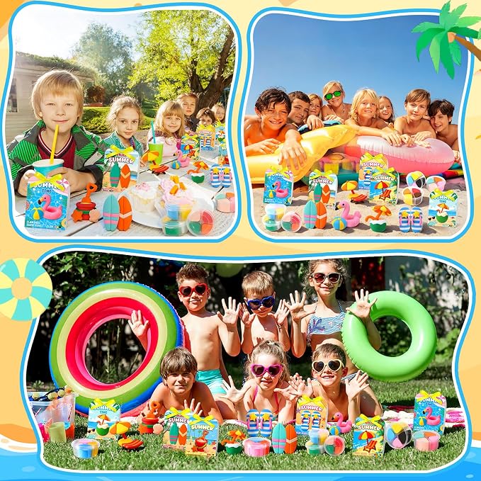 Capoda 48 Sets Air Dry Clay Kit for Kids Summer Craft Gifts DIY Modeling Clay Art Crafts Kit for Summer Beach Pool Party Favors Fun Activities School Art Projects Classroom Gifts Rewards Supplies