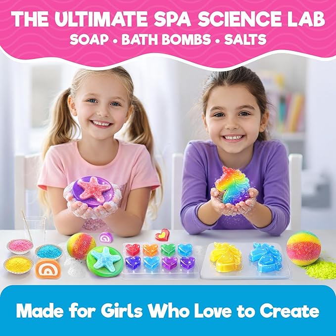 Doctor Jupiter Soap & Bath Bomb Making Kit for Kids, Make Your Own Bath Bombs for Kids Ages 8-12 | DIY Crafts for Girls, Birthday Gift Ideas for 8+ Year Olds