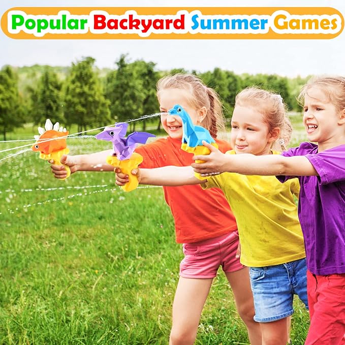Dinosaur Water Guns for Kids 5PCS Dino Squirt Guns Outdoor Water Pool Toys for Toddlers 2-4 3-5 Summer Beach Bath Toys 1-3 Mini Small Blaster Squirter for Kids Age 2 3 4 5 6 Year Old Boys Girls Gifts