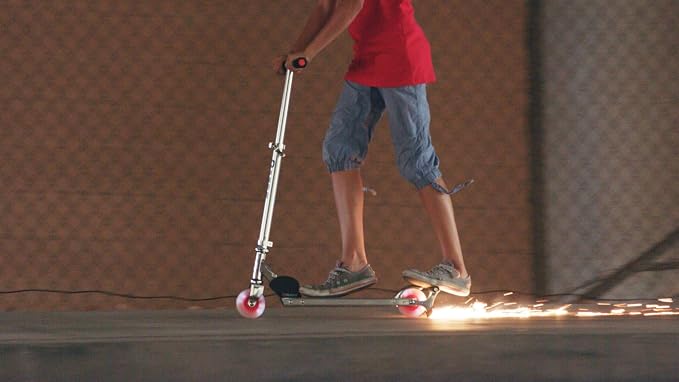 Razor Spark Ultra Kick Scooter for Kids Ages 8+ - Spark Bar, Ultra Bright LED Wheels, Rear-Fender Brake, Adjustable Handlebars, for Riders up to 143 lbs