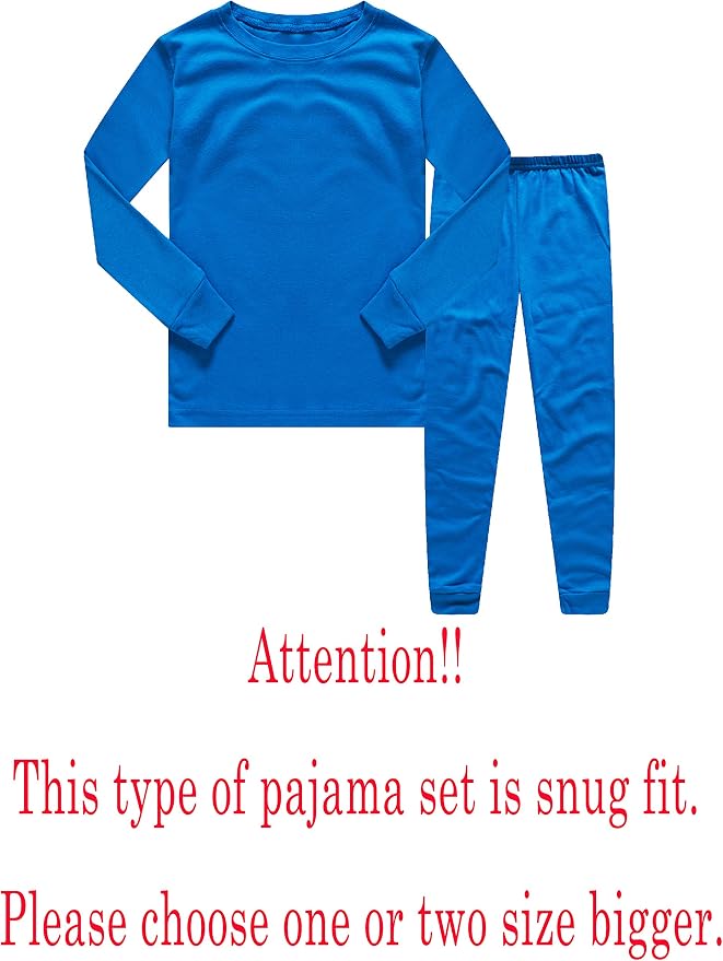 Family Feeling Kids & Toddler Boys Pajamas 2 Piece Pjs Set 100% Cotton Sleepwear