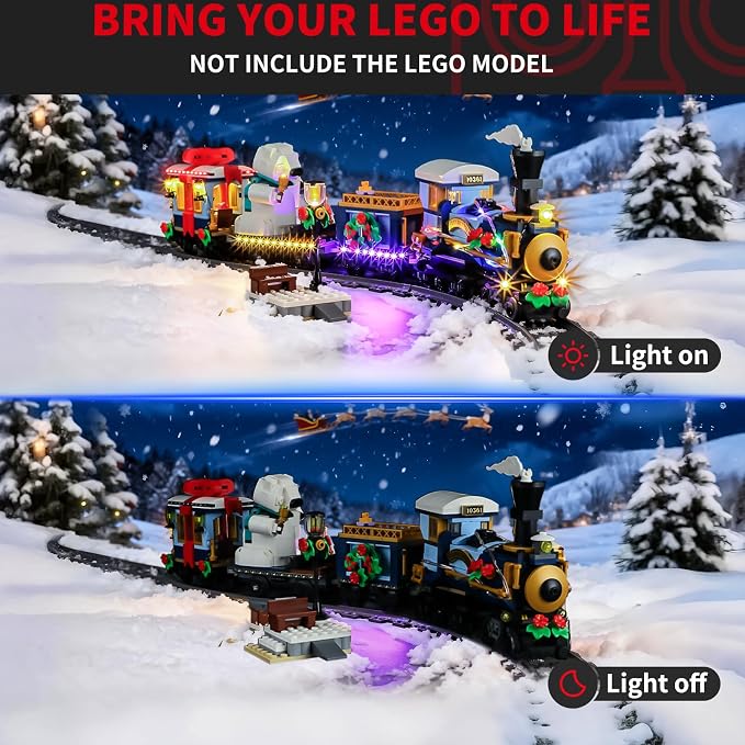 BRIKSMAX 2.0 Light Kit Compatible with Lego Icons Holiday Express Train 10361 Building Sets- LED Lighting Kits (Accessories Only), Cable-Hiding Tech for Display, Gifts & Collectors