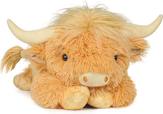 WDXDSOB Weighted Highland Cow Stuffed Animals, 4.2 Lbs Weighted Highland Cow Plush for Kids & Adults, 21.6 Inch Large Cattle Pillow Toy Gift for Christmas Birthday Gift