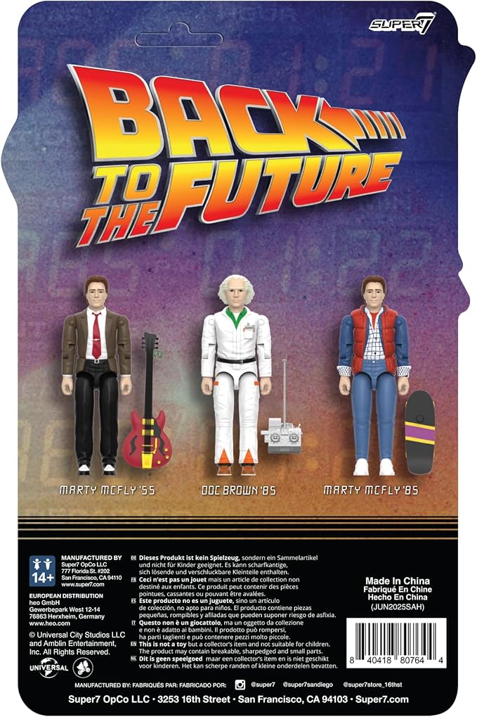 Super7 Reaction+ Back to the Future Marty McFly (1985) - 3.75" Back to the Future Action Figure with Accessories - Classic '80s Movie Collectibles and Retro Toys
