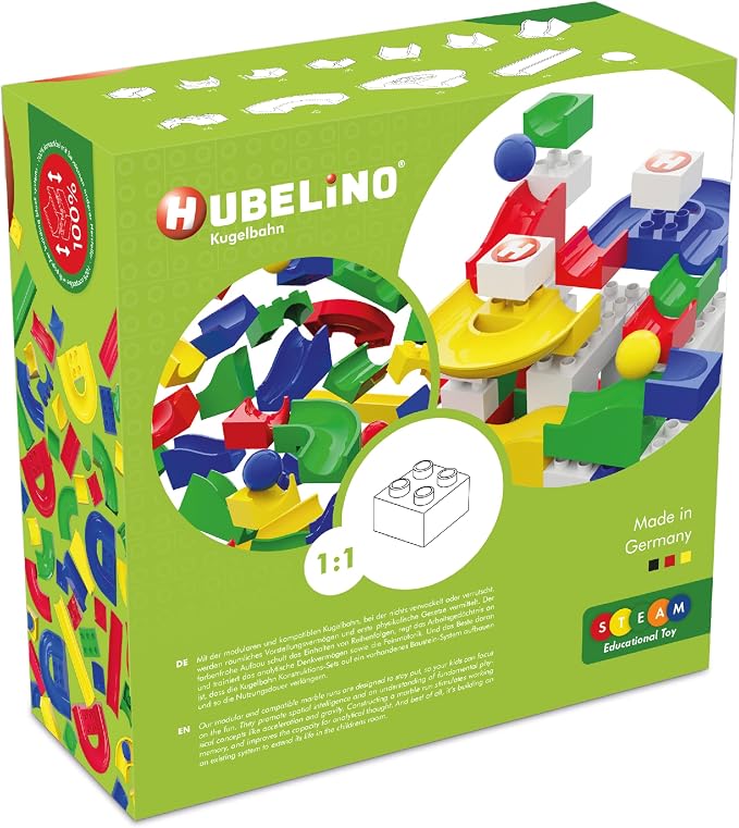 Hubelino 55 Piece Run Elements - The Original Marble Run Expansion Set - Made in Germany